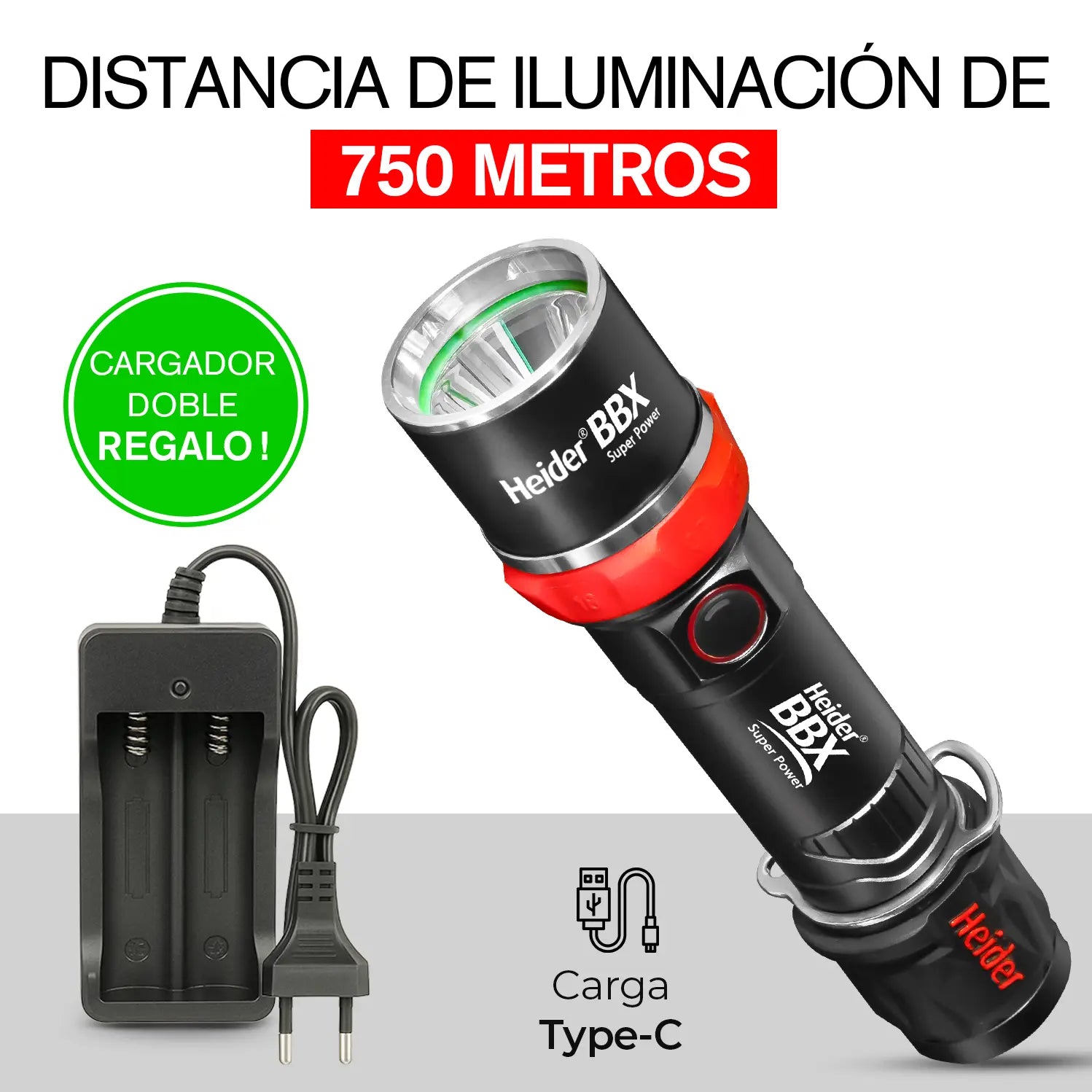 Heider BBX Super Power V4 – Edición 2025 – Controlador de microprocesador HDD 5+3 – Carga dual (USB-C + Adaptador)