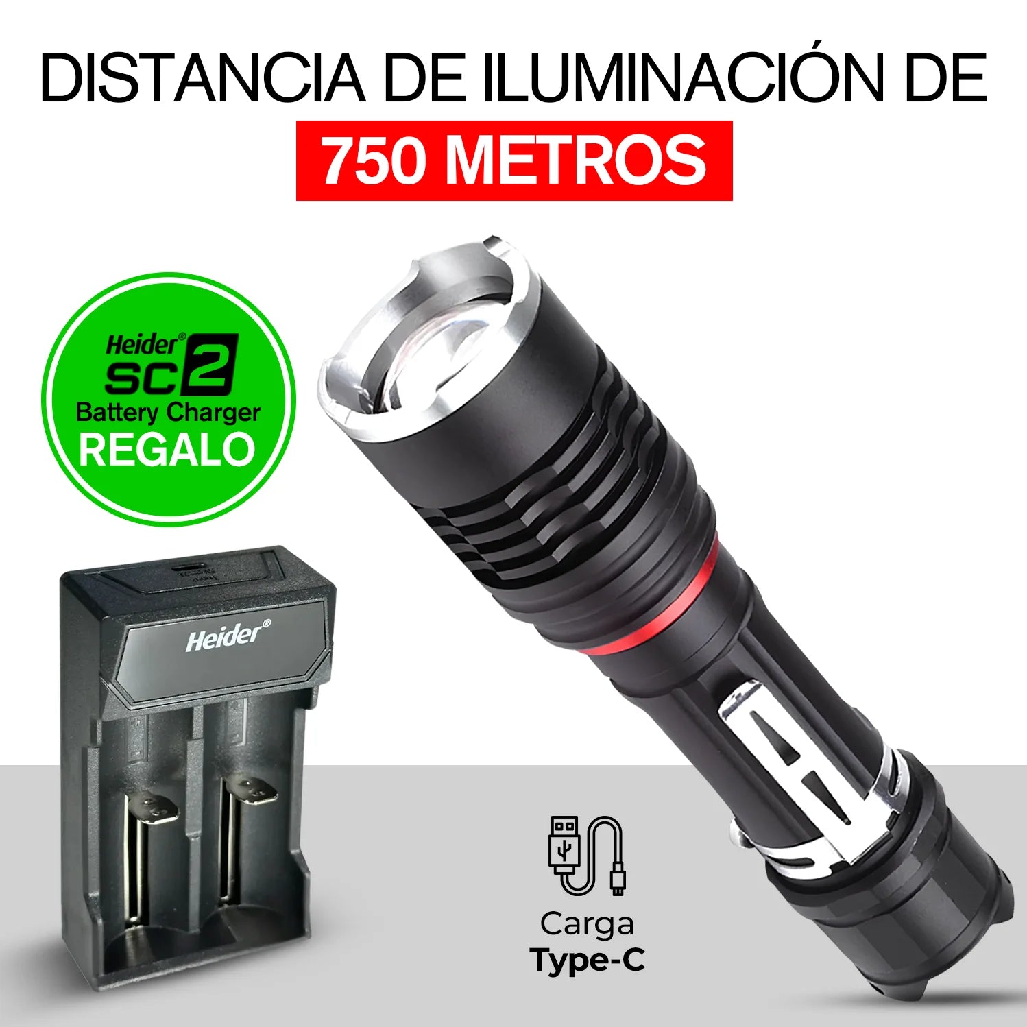 Linterna Heider ZX1 Super Power Zoom