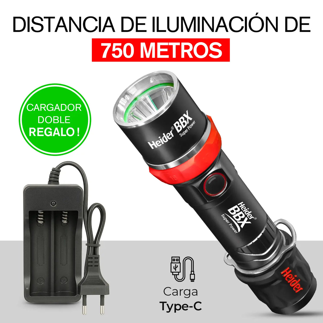 Heider BBX Super Power V4 – Edición 2025 – Controlador de microprocesador HDD 5+3 – Carga dual (USB-C + Adaptador)
