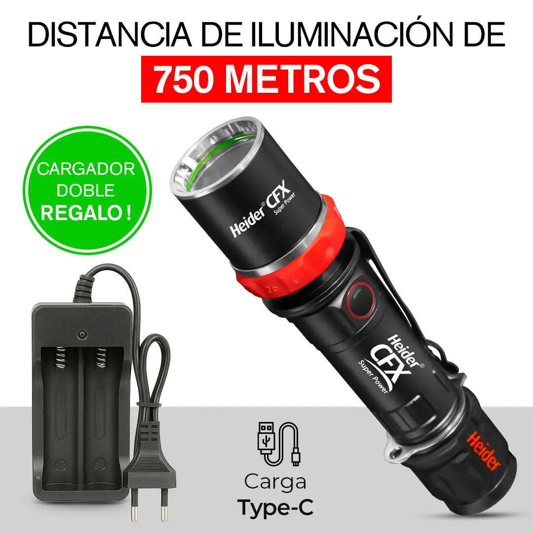 Heider CFX Zoom Super Power V4 – Edición 2025 – Controlador de microprocesador HDD 5+3 – Carga dual (USB-C + Adaptador)